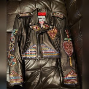 Hard Rock Vault Limited Edition Orlando ladies studded lambskin leather jacket.